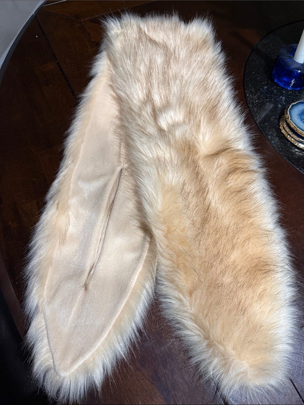 Lilly Pulitzer Faux Fur Scarf in Light Tan